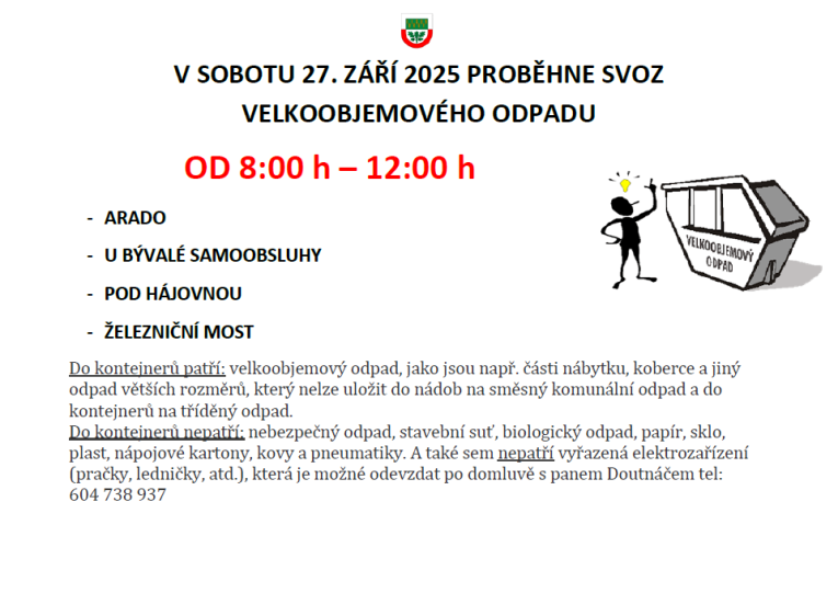 Svoz velkoobjemového odpadu 