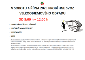 Svoz velkoobjemového odpadu 